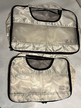 Off white neutral Cream Packing Cubes with peek through - Set of 2